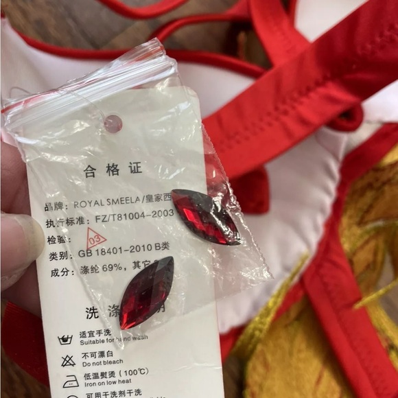 ROYAL SMEELA Belly Dance Dress Costume Dancer Red Gold size S/M NEW w/ Defect - Picture 11 of 15